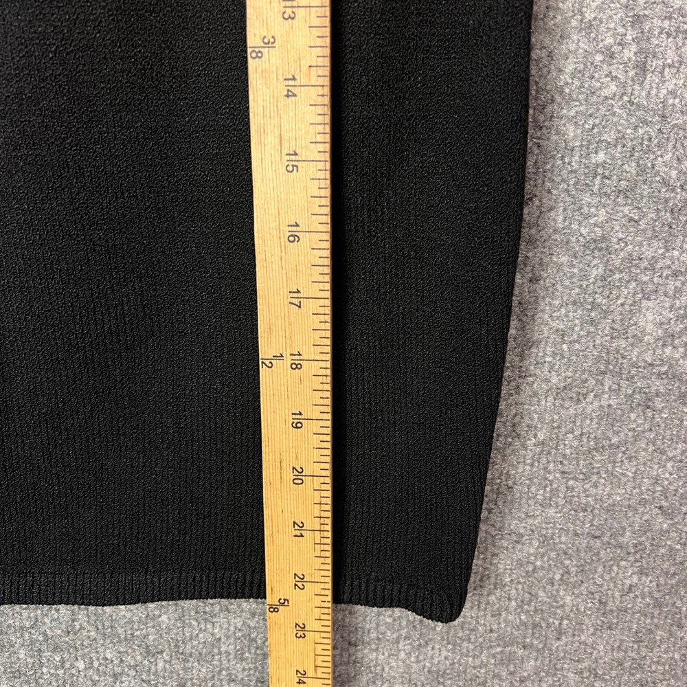 NEW $140 St. John Knit Skirt Womens 10 Black Wool Rayon Pencil Elastic Waist - Picture 4 of 8